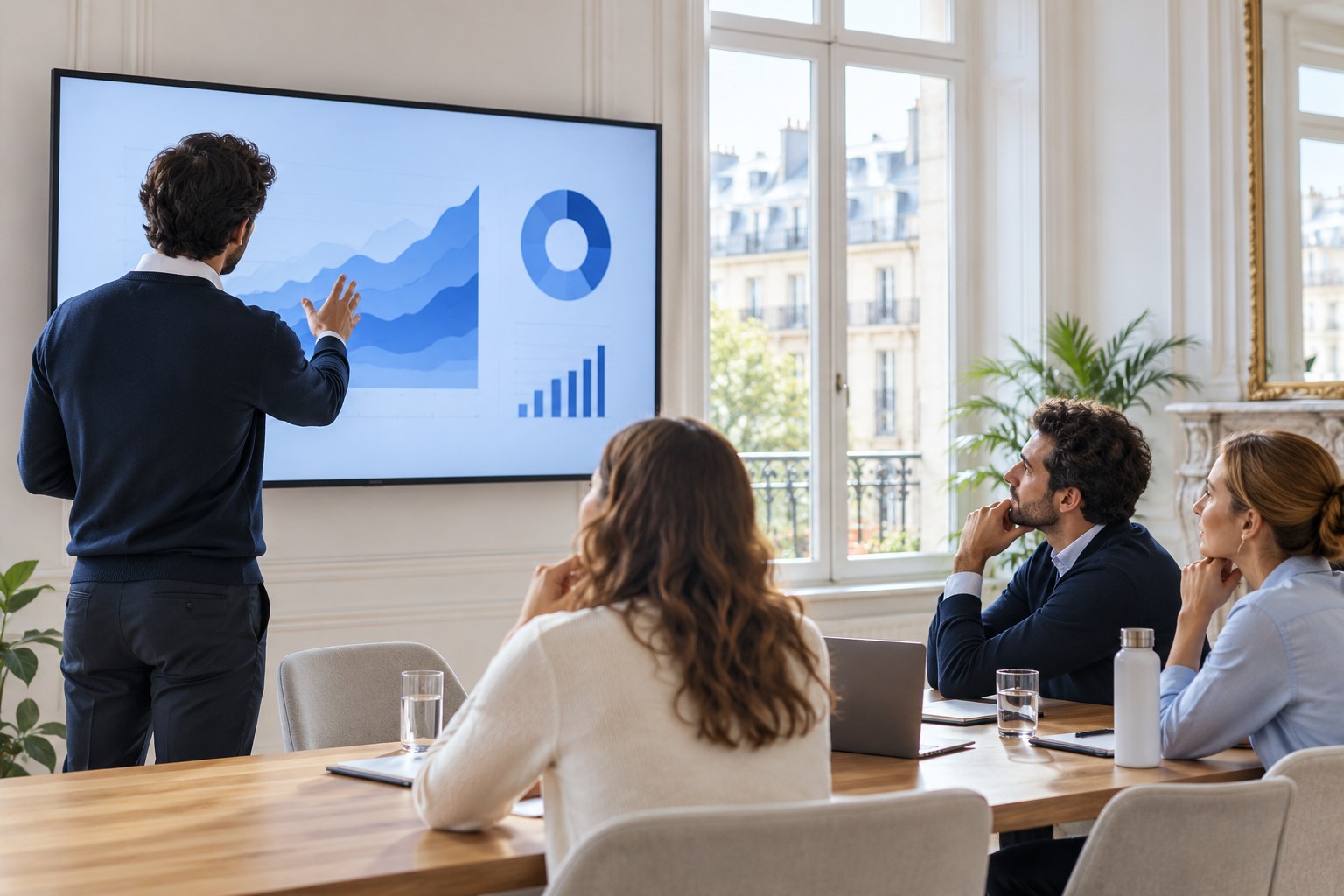 Illustrative scene of a training session with an instructor
